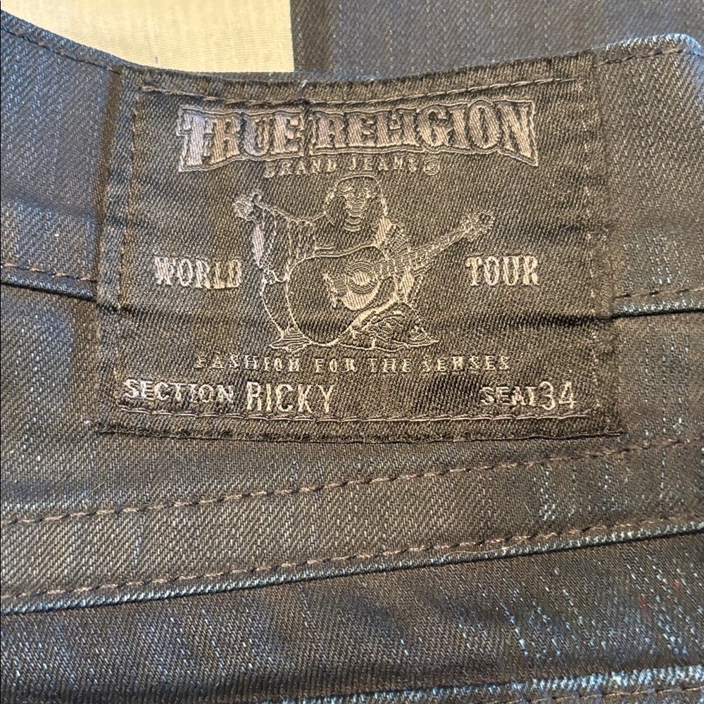 True Religion Men's Relaxed Jeans - Dark Gray - Picture 2 of 13